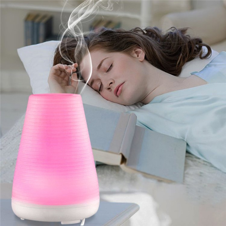 100ml Ultrasonic Essential Oil Diffuser Air Humidifier with 7-color Changing LED Light - White / US Plug-5