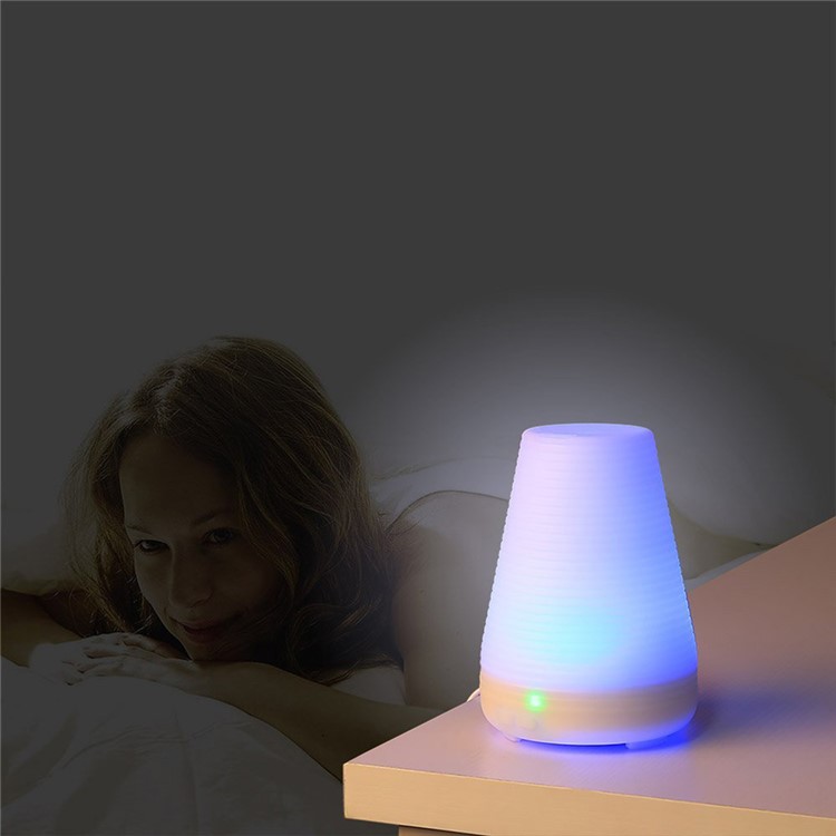 100ml Ultrasonic Essential Oil Diffuser Air Humidifier with 7-color Changing LED Light - White / US Plug-6