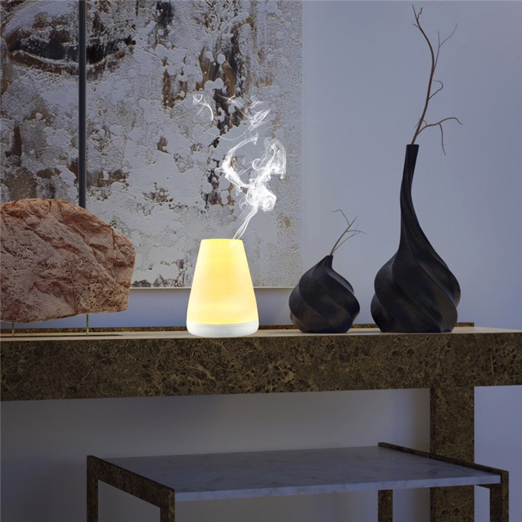 100ml Ultrasonic Essential Oil Diffuser Air Humidifier with 7-color Changing LED Light - White / US Plug-7