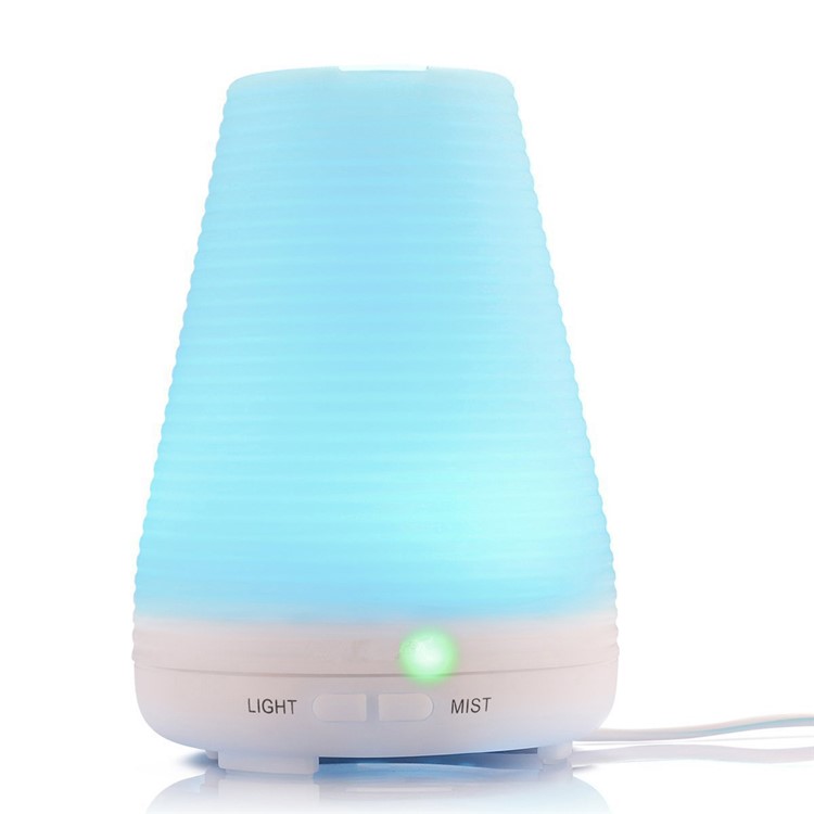 100ml Ultrasonic Essential Oil Diffuser Air Humidifier with 7-color Changing LED Light - White / US Plug-9