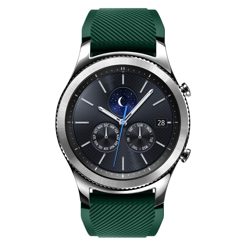 Soft Sports Silicone Watch Band Strap for Samsung Gear S3 Frontier / S3 Classic - Deep Green-4