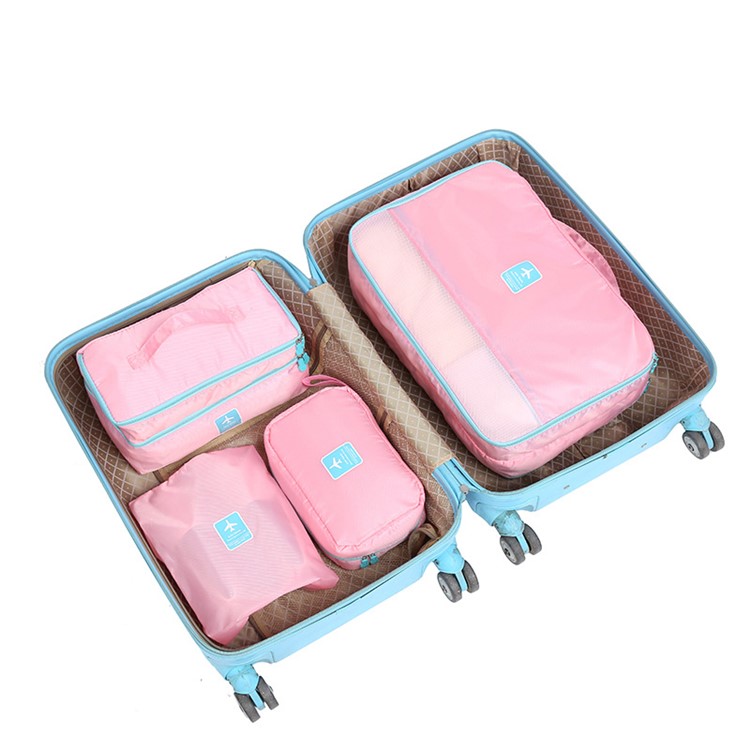 HAYAN Multi-functional 4PCS Set Water Resistant Travel Accessories Storage Bag - Pink-3