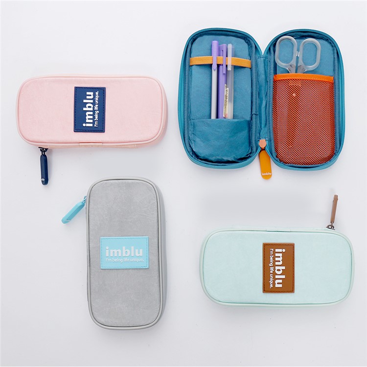 IMBLU Tyvek Pen Pencil Stationery Bag Case - Grey-3
