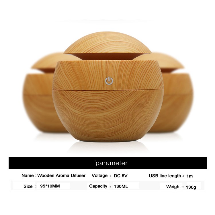 FEA U8 Aroma Diffuser Ultrasonic Humidifier with LED Lights Silent Operation USB Power - Light wood Grain-2