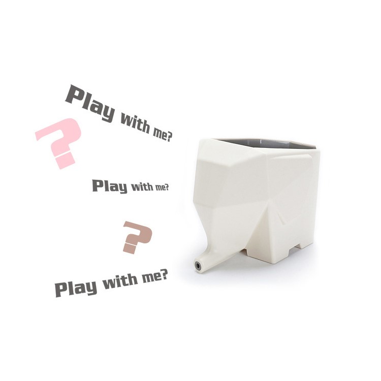 Multi-functional Cute Elephant Cutlery Drainer Storage Box - Beige-4