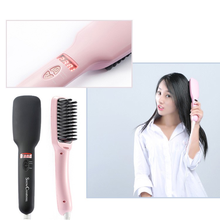 SHOWCHARM Anion Hair Straightener Como with LED Display - Black / EU Plug-5