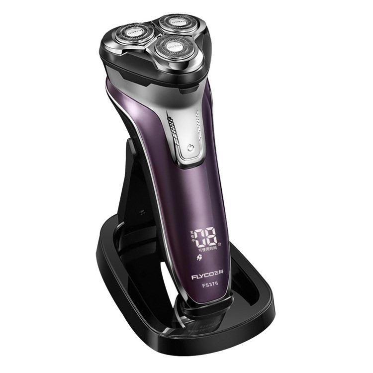 FLYCO FS376 3D Floating Triple-head Shaver Rechargeable Razor with LED Display-3