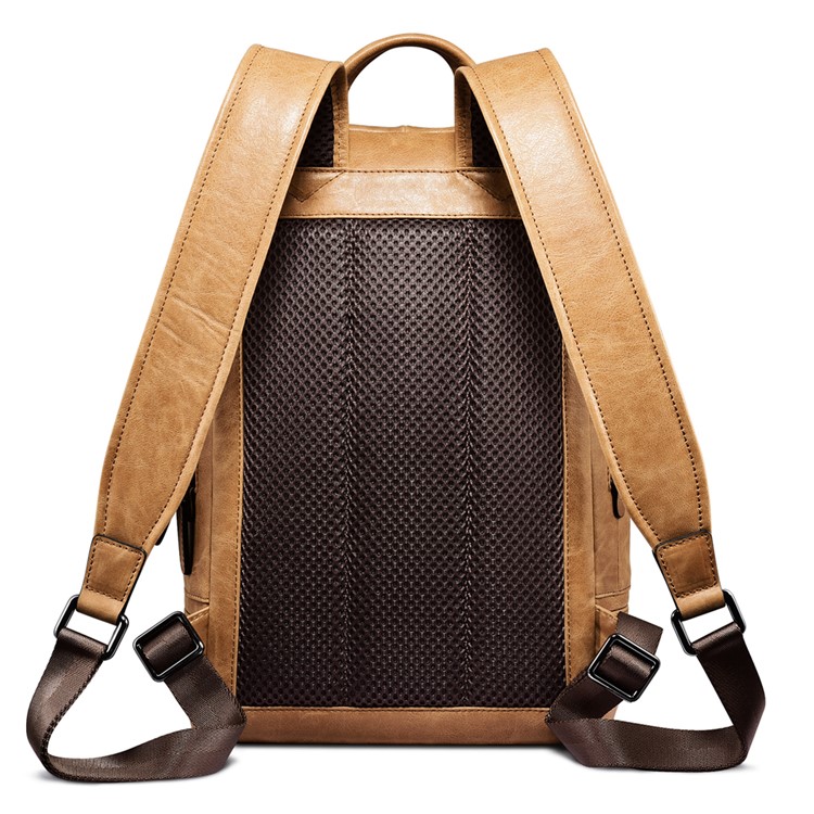 ICARER Men Style Shenzhou Real Leather Backpack Laptop Bag for 13-inch Laptops - Brown-2