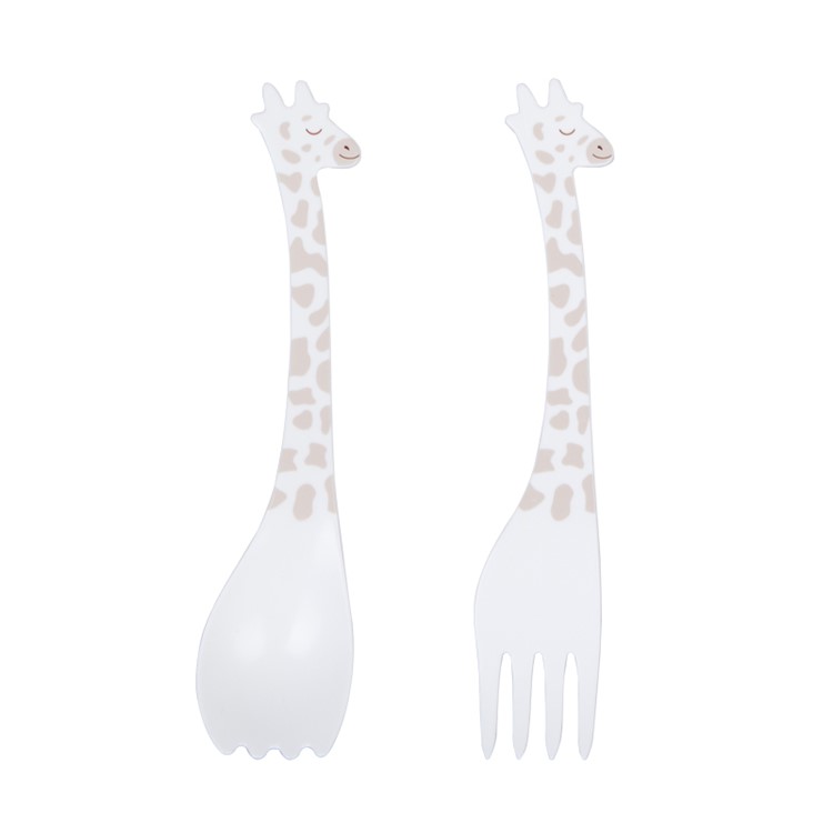 ANYA Cartoon Giraffe Dessert Fork Spoon Fork - White-1