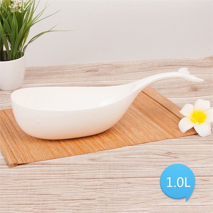 ANYA Whale Shape Fruit Dish Serving Bowl Water Ladle 1L (Small Size) - White-1