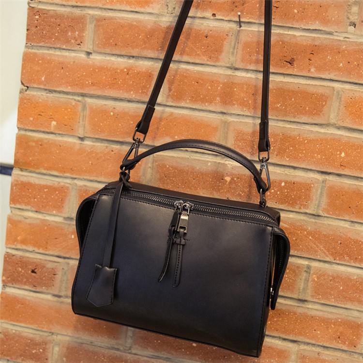 Fashion Lady Single Shoulder Bag PU Leather Handbag - Black-3