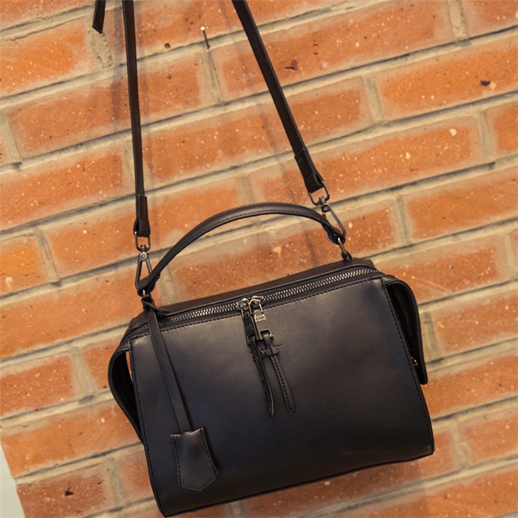 Fashion Lady Single Shoulder Bag PU Leather Handbag - Black-5
