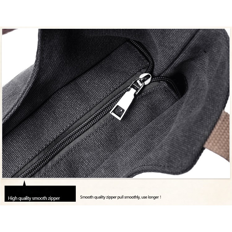 Vintage Ladies Canvas Handbag Bucket Tote Bag - Black-3