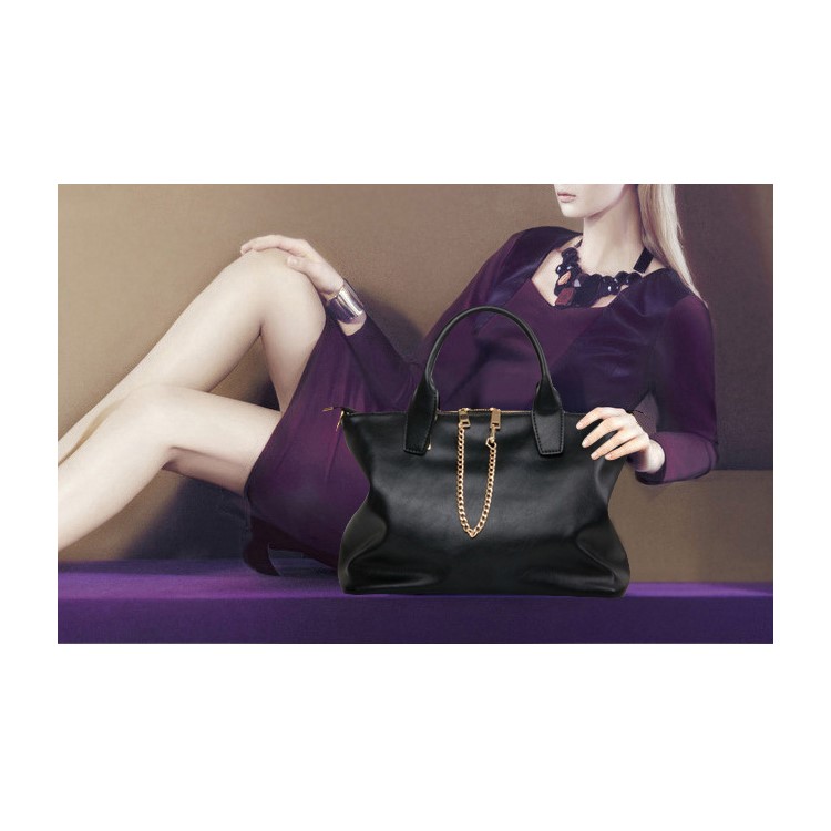 3Pcs/Set Fashion Women Faux Leather Handbag Shoulder Bag - Black-3