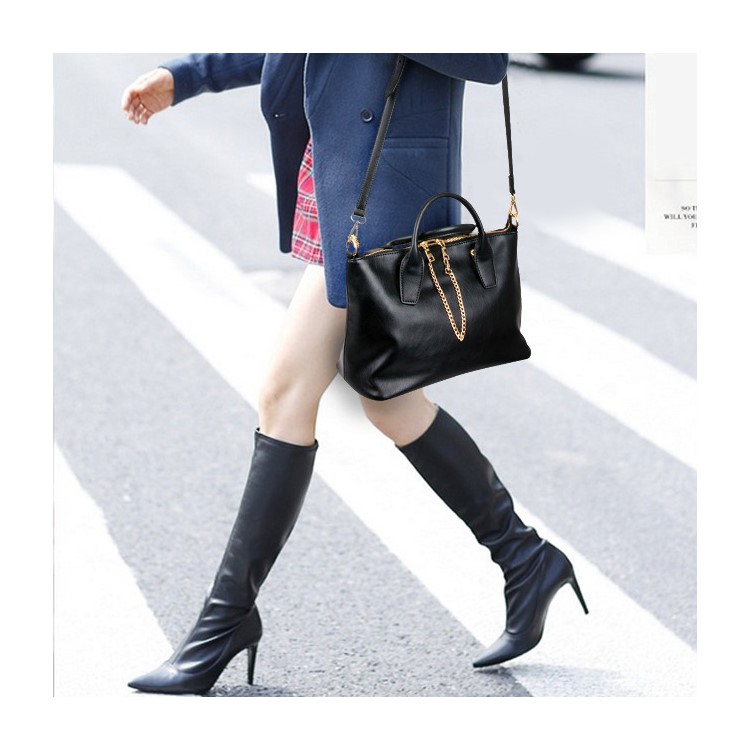3Pcs/Set Fashion Women Faux Leather Handbag Shoulder Bag - Black-6