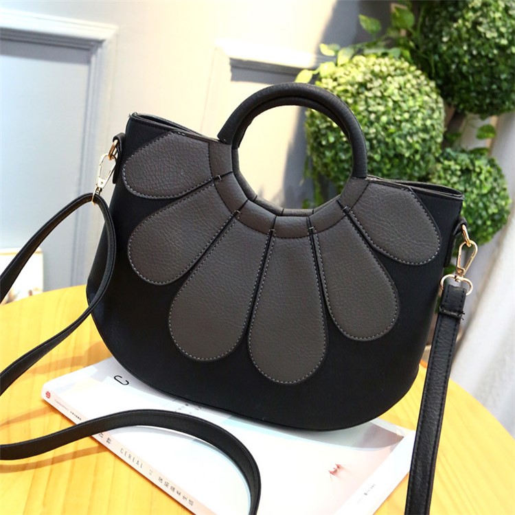 Fashion Seashell Style Flower Handbag Messenger Bag for Women - Grey-2