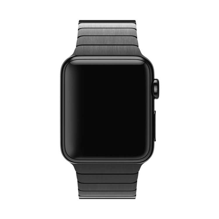 316L Edelstahlarmband Mit Schmetterlingsschnalle Für Apple Watch 38mm Serie 3 Serie 1 Serie 2 - Schwarz-3