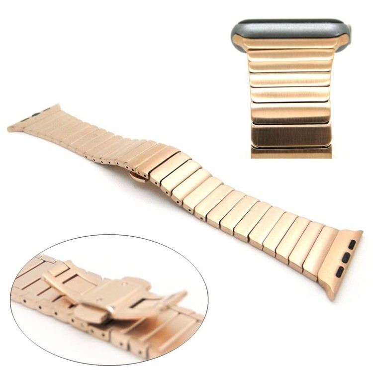 Luxury 316L Stainless Steel Watch Strap for Apple Watch Series 4 44mm / Series 3 / 2 / 1 42mm - Rose Gold Color-7