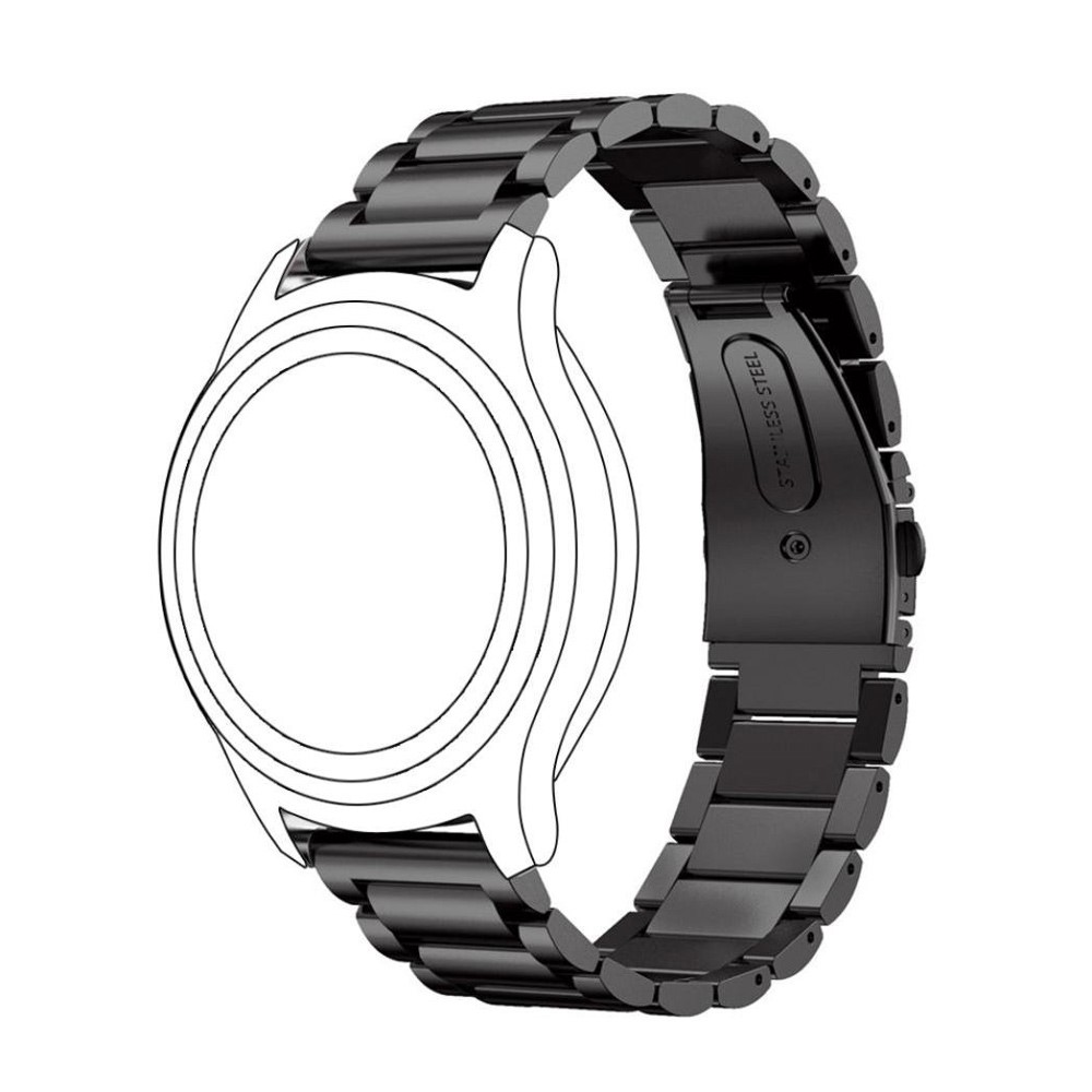 Banda De Reloj De Acero Inoxidable Clásico Universal De 22 Mm Para Samsung Gear S3 Frontier / Garmin Active, Etc. - Negro