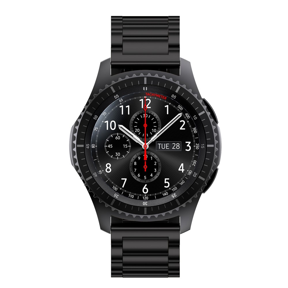 Banda De Reloj De Acero Inoxidable Clásico Universal De 22 Mm Para Samsung Gear S3 Frontier / Garmin Active, Etc. - Negro