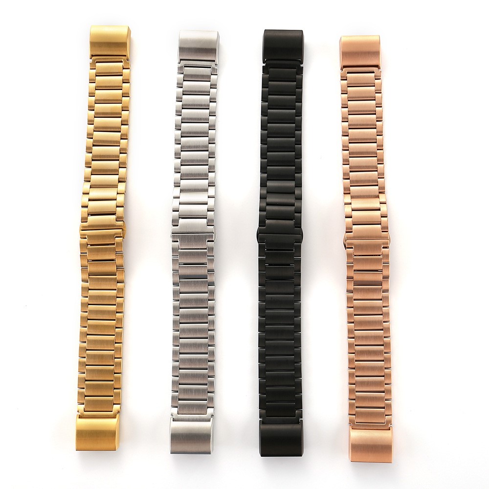 316L Stainless Steel Wrist Band Butterfly Closure for Fitbit Charge 2 - Black-4