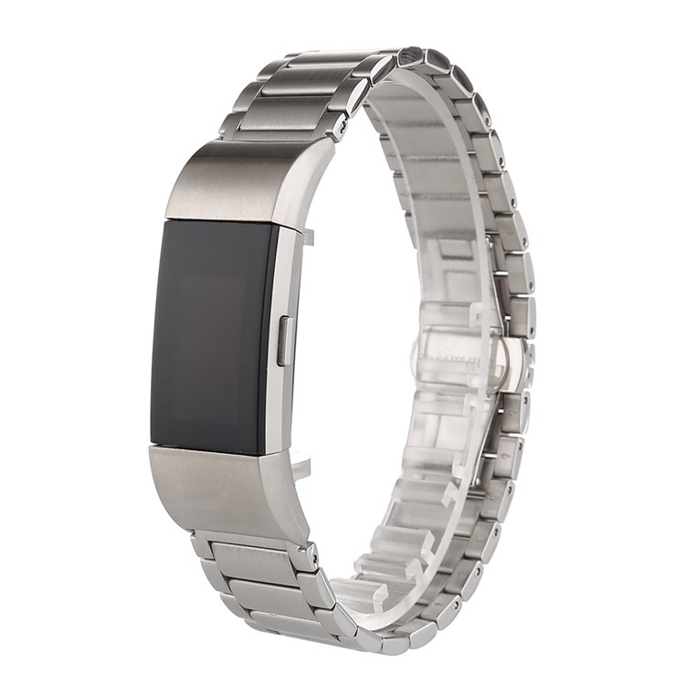 316L Stainless Steel Watch Band Butterfly Buckle for Fitbit Charge 2 - Silver Color-2