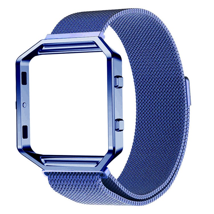 

Luxury Milanese Stainless Steel Magnetic Watch Band Replacement with Frame for Fitbit Blaze - Blue, Other Phone Models