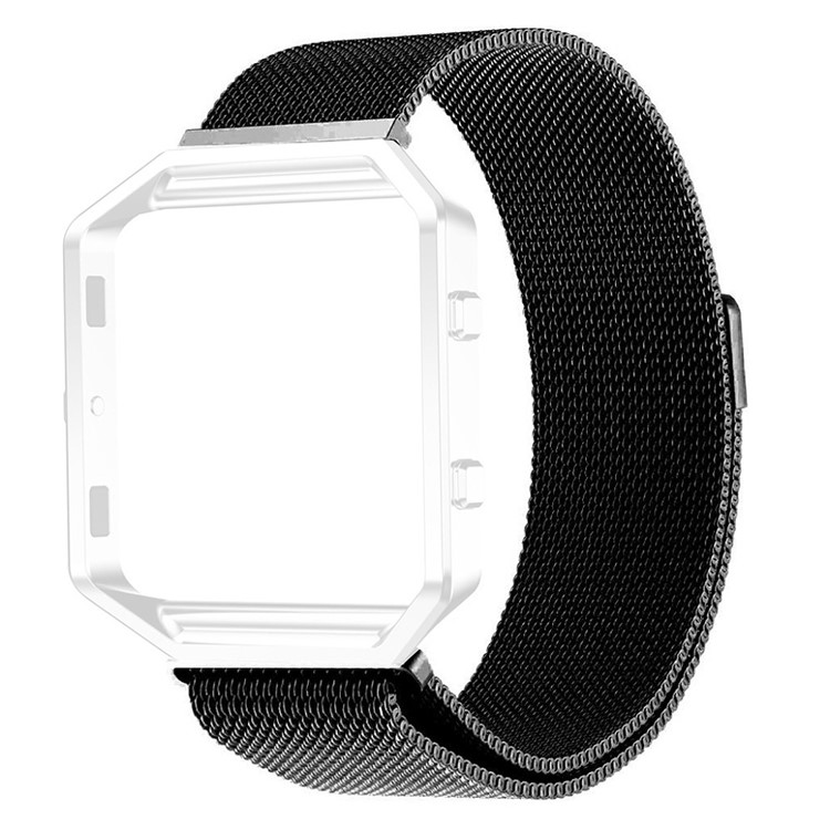 Milanese Loop Stainless Steel Magnetic Watch Strap without Frame Bumper for Fitbit Blaze - Black-1