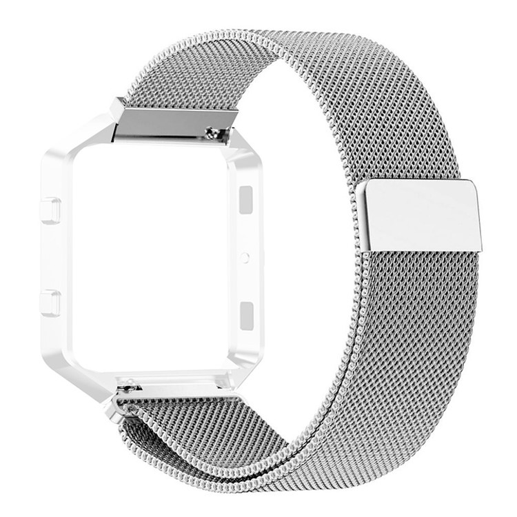 Milanese Loop 316L Stainless Steel Magnetic Watchband without Frame Bumper for Fitbit Blaze - Silver Color-2