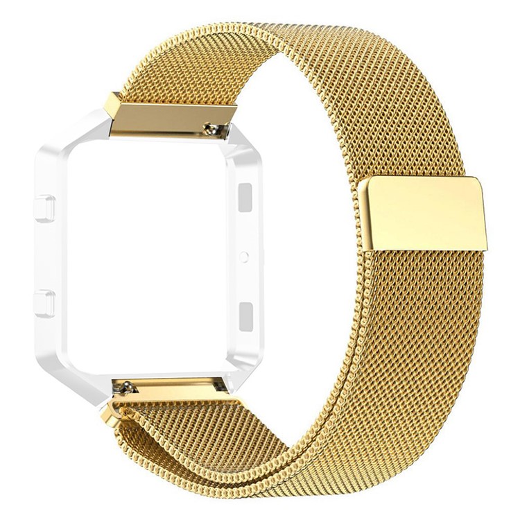 Watch Strap Milanese Loop Stainless Steel Magnetic Band without Frame Bumper for Fitbit Blaze - Gold Color-2