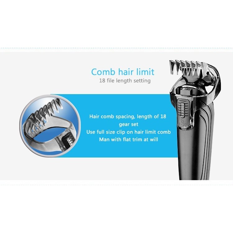 KEMEI1832 5-in-1 Rechargeable Electric Shaver Groomer Trimmer Hair Care home Travel Set - Black / EU Plug-10