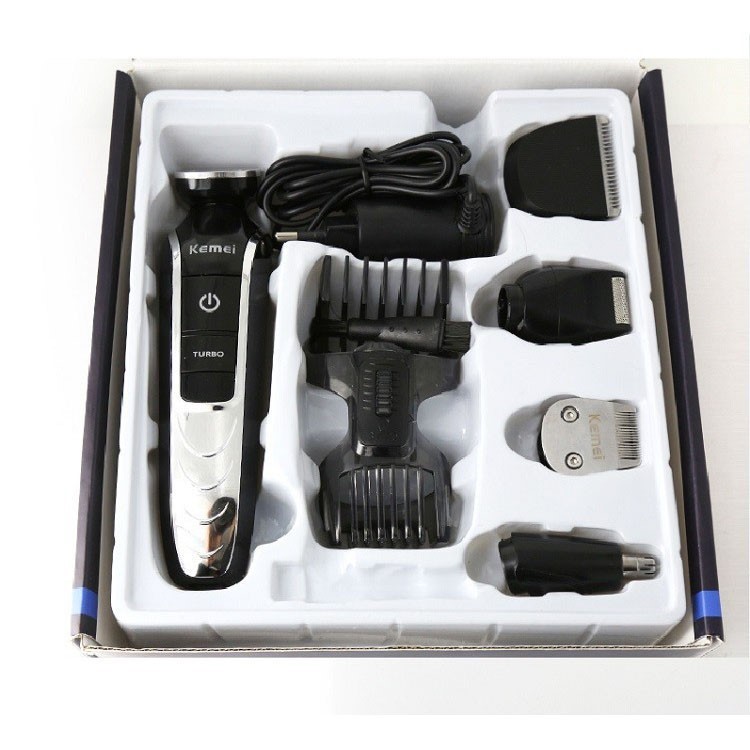 KEMEI1832 5-in-1 Rechargeable Electric Shaver Groomer Trimmer Hair Care home Travel Set - Black / EU Plug-16