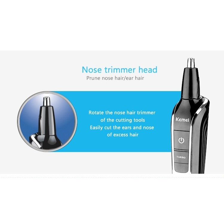 KEMEI1832 5-in-1 Rechargeable Electric Shaver Groomer Trimmer Hair Care home Travel Set - Black / EU Plug-7