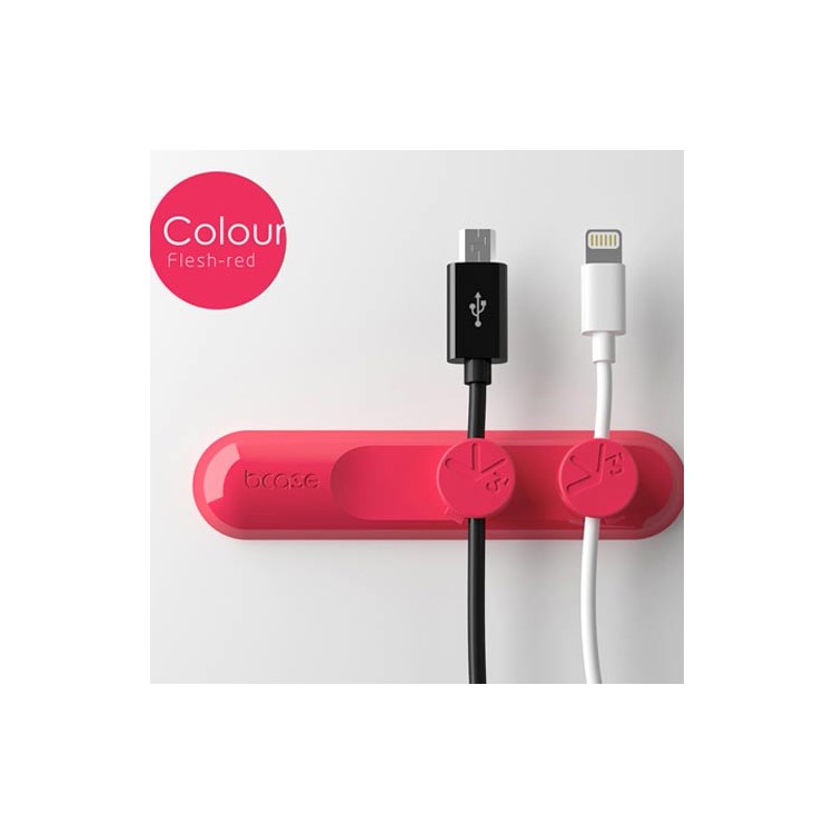 BCASE TUP Magnetic USB Cable Clips Wire Organizer 3 Sizes in 1 - Watermelon Red-1