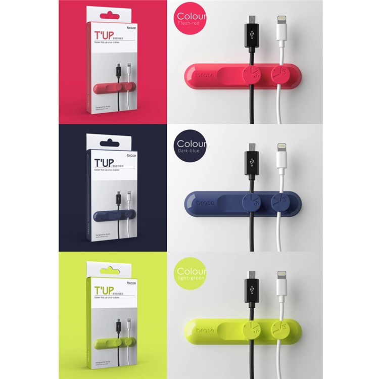 BCASE TUP Magnetic USB Cable Clips Wire Organizer 3 Sizes in 1 - Watermelon Red-13