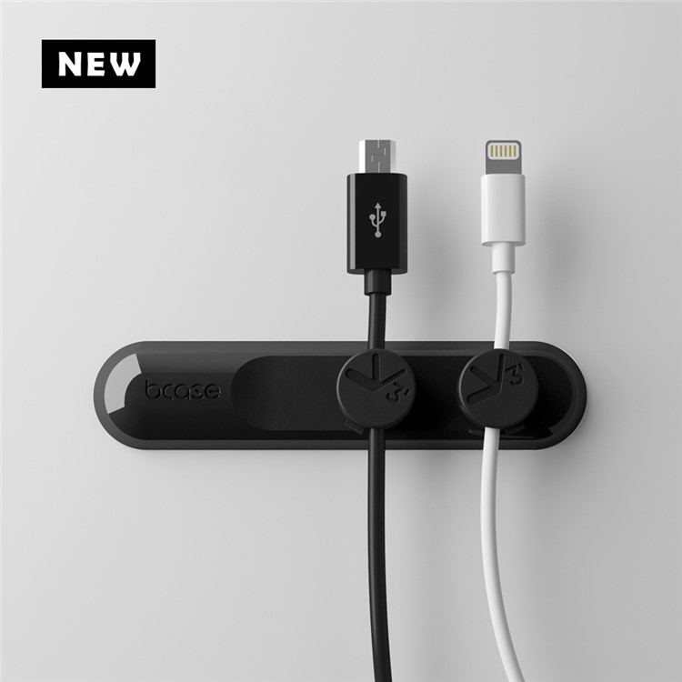 BCASE TUP Magnetic Wire Organizer USB Cable Clips 3 Sizes in 1 - Black-1