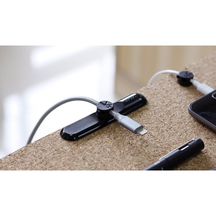 BCASE TUP Magnetic Wire Organizer USB Cable Clips 3 Sizes in 1 - Black-2
