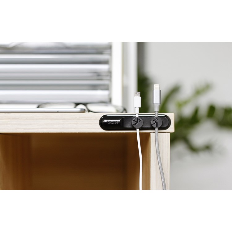 BCASE TUP Magnetic Wire Organizer USB Cable Clips 3 Sizes in 1 - Black-3