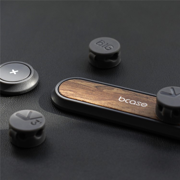 BCASE TUP2 Wooden Magnetic Cable Clips Multipurpose USB Cable Organizer - Walnut Wood-2