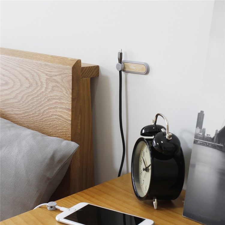 BCASE TUP2 Wooden Magnetic Cable Clips Multipurpose USB Cable Organizer - Walnut Wood-4