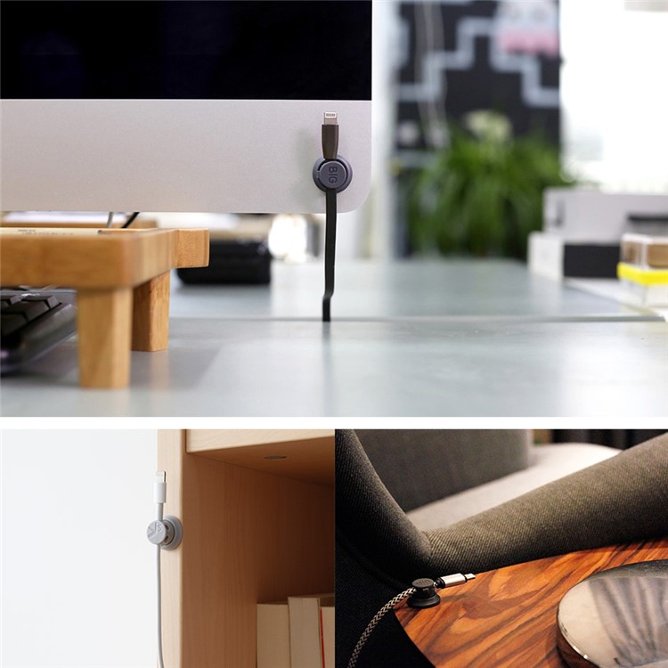 BCASE TUP2 Wooden Magnetic Cable Clips Multipurpose USB Cable Organizer - Walnut Wood-6