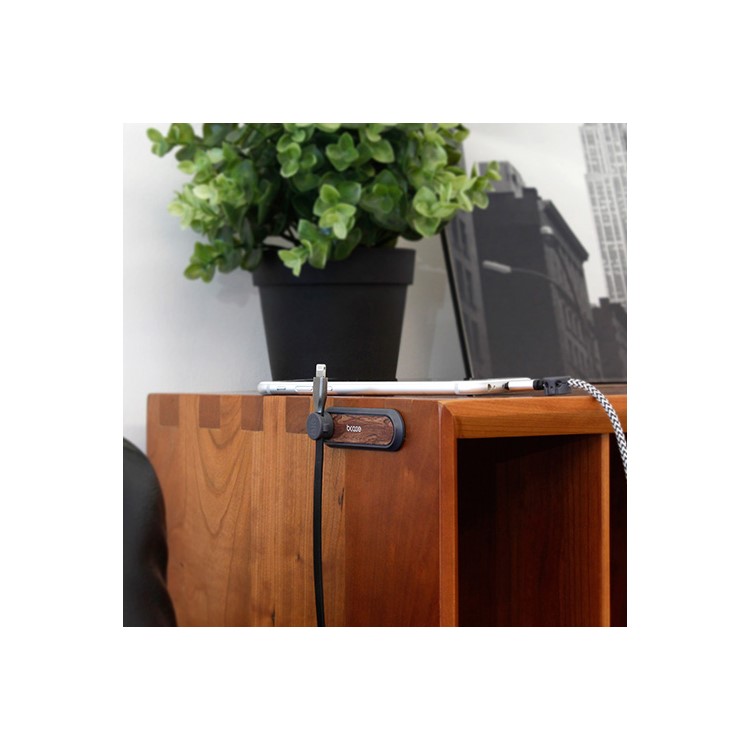 BCASE TUP2 Wooden Magnetic Cable Clips Multipurpose USB Cable Organizer - Walnut Wood-7