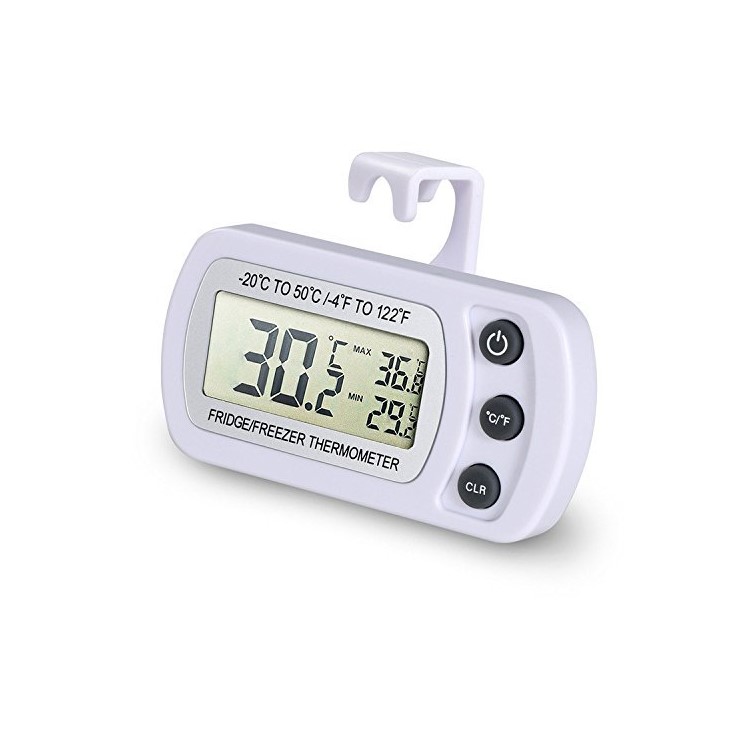 Digitales Gefrierschrankthermometer Des Haushalts Supermarktes Mit Hakenstand - Weiß-1