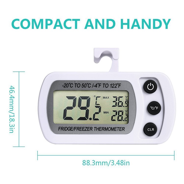 Digitales Gefrierschrankthermometer Des Haushalts Supermarktes Mit Hakenstand - Weiß-6
