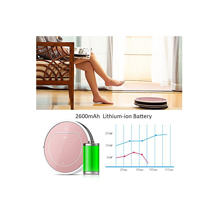 ILIFE V7S Pro Robot Aspirator 2 in 1 Robot Vacuum Cleaner for Home Wet and Dry Clean - Rose Gold / EU Plug-4