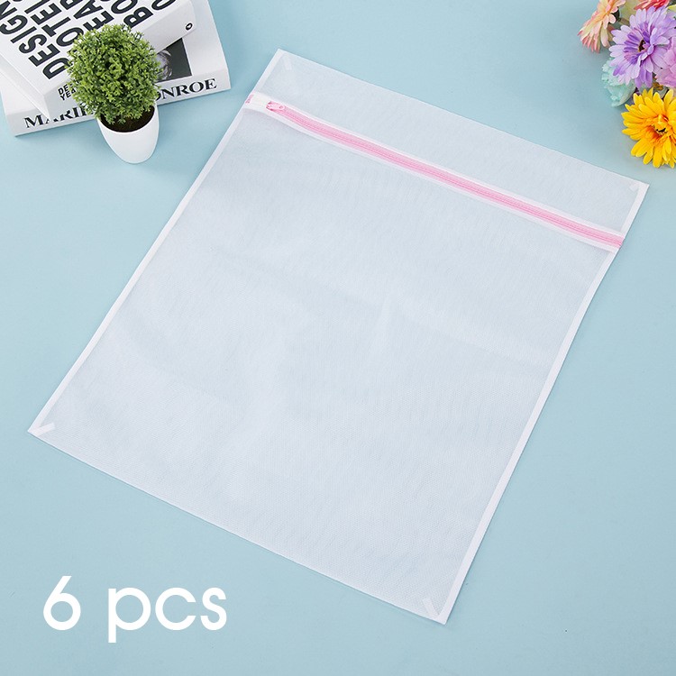 7Pcs/Lot Fine Mesh Thickened Washing Bags Hosiery Laundry Bag (6 x Size 40 x 50cm + 1 x Size 15 x 16cm)-1