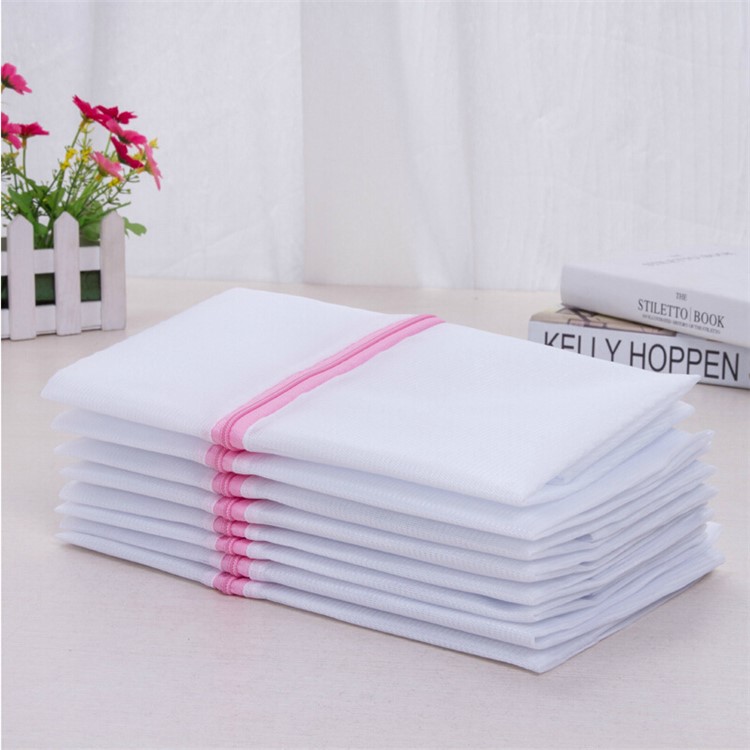 6Pcs/Lot Square Fine Mesh Zippered Washing Bags Thickened Laundry Bag, Size: 50 x 60cm-4