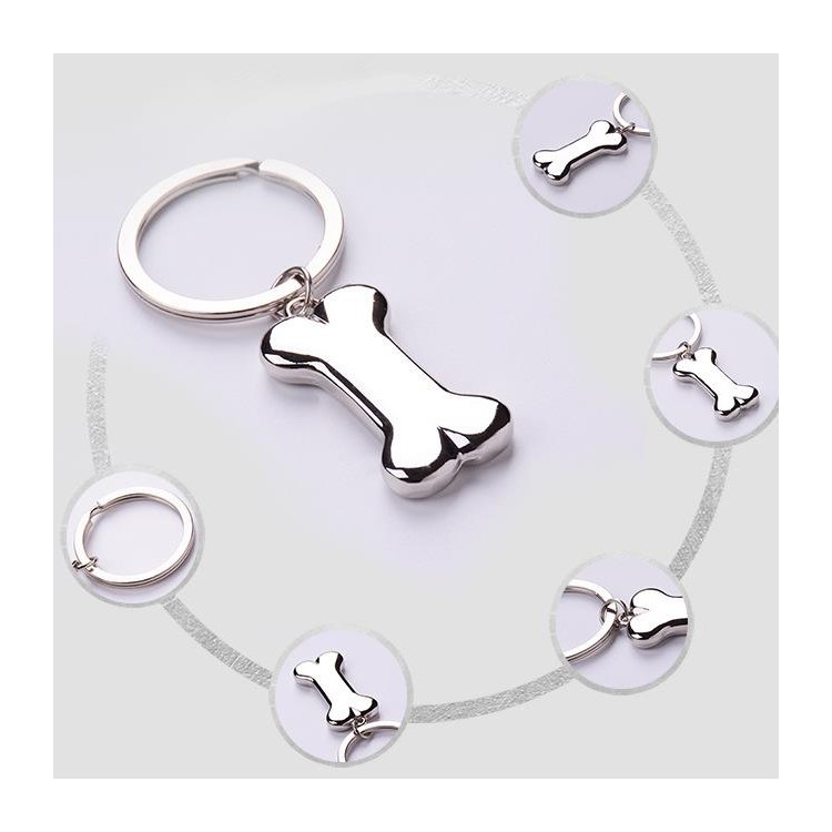 Creative Dog Bone Zinc Alloy Keychain Key Ring Gift for Men Women-1