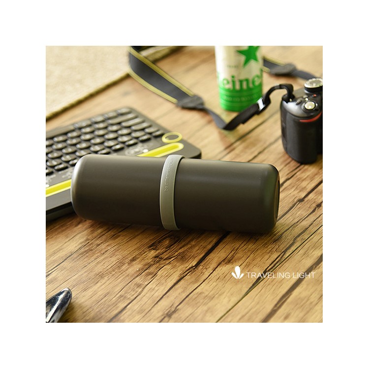USAR Capsule Design Travel Gargle Cup Toothbrush Toothpaste Storage Box - Black-2