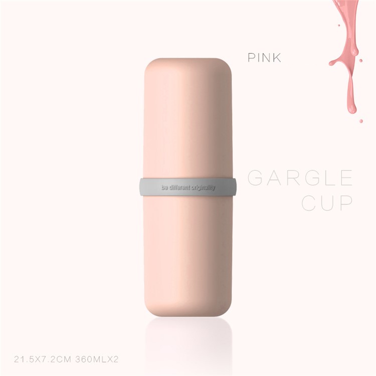 USAR Capsule Portable Travel Gargle Cup Toothbrush Toothpaste Storage Box - Pink-1